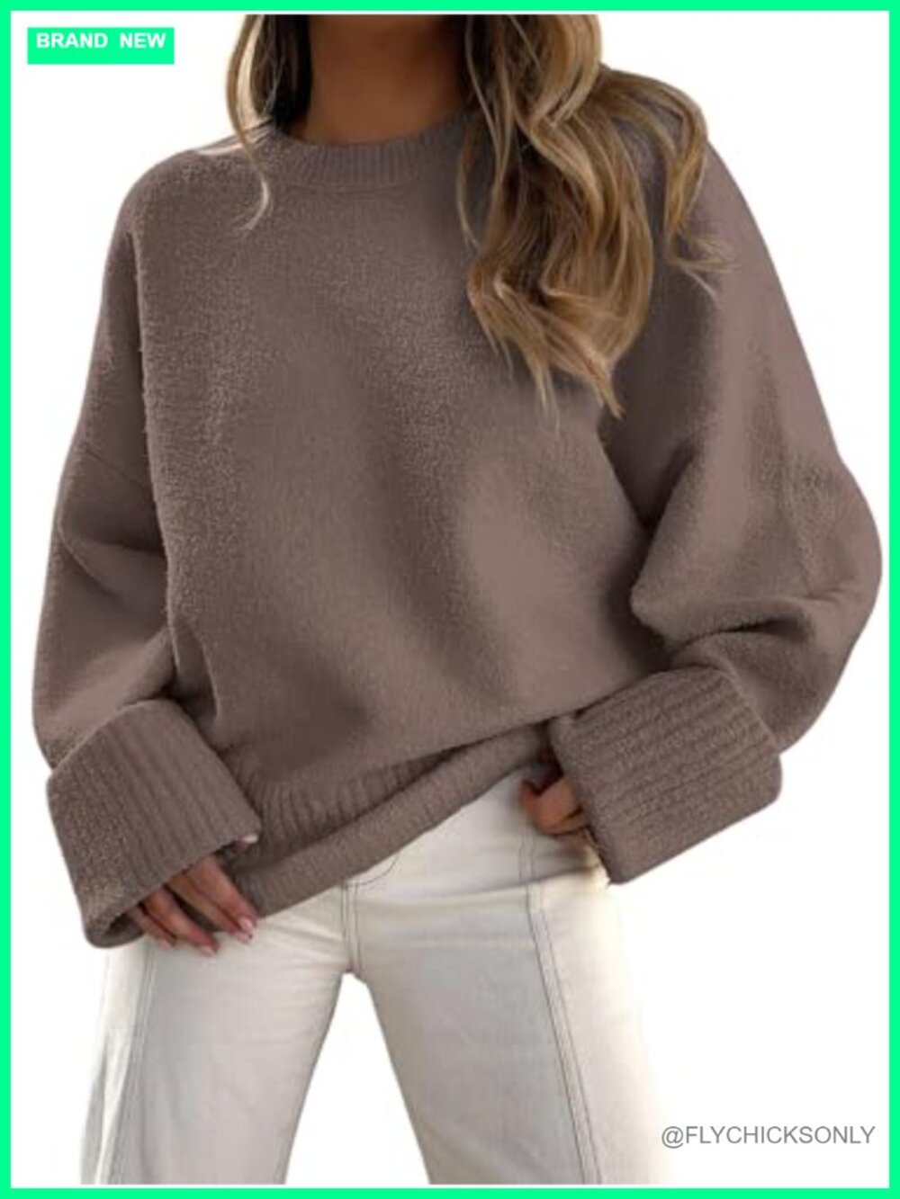 Oversized Cozy Knit Pullover Sweater Fuzzy Relaxed Fall Winter Warm